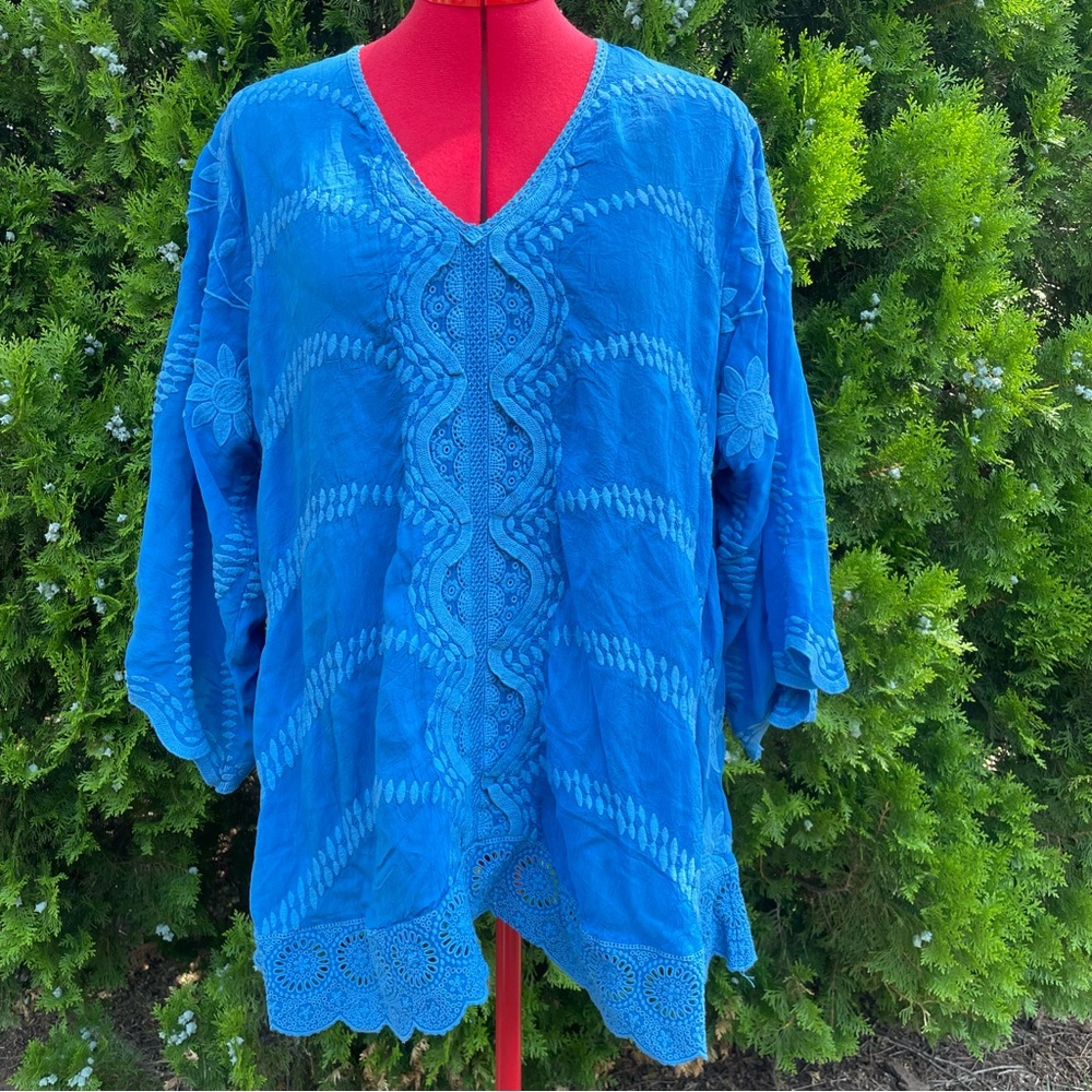 Johnny Was Georgette Tunic Top